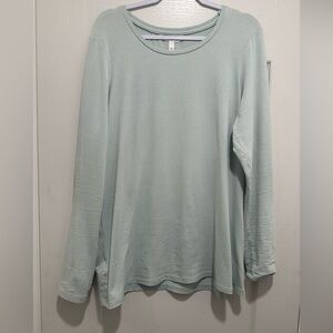 Long Tall Sally Mint Slash Neck Top Large